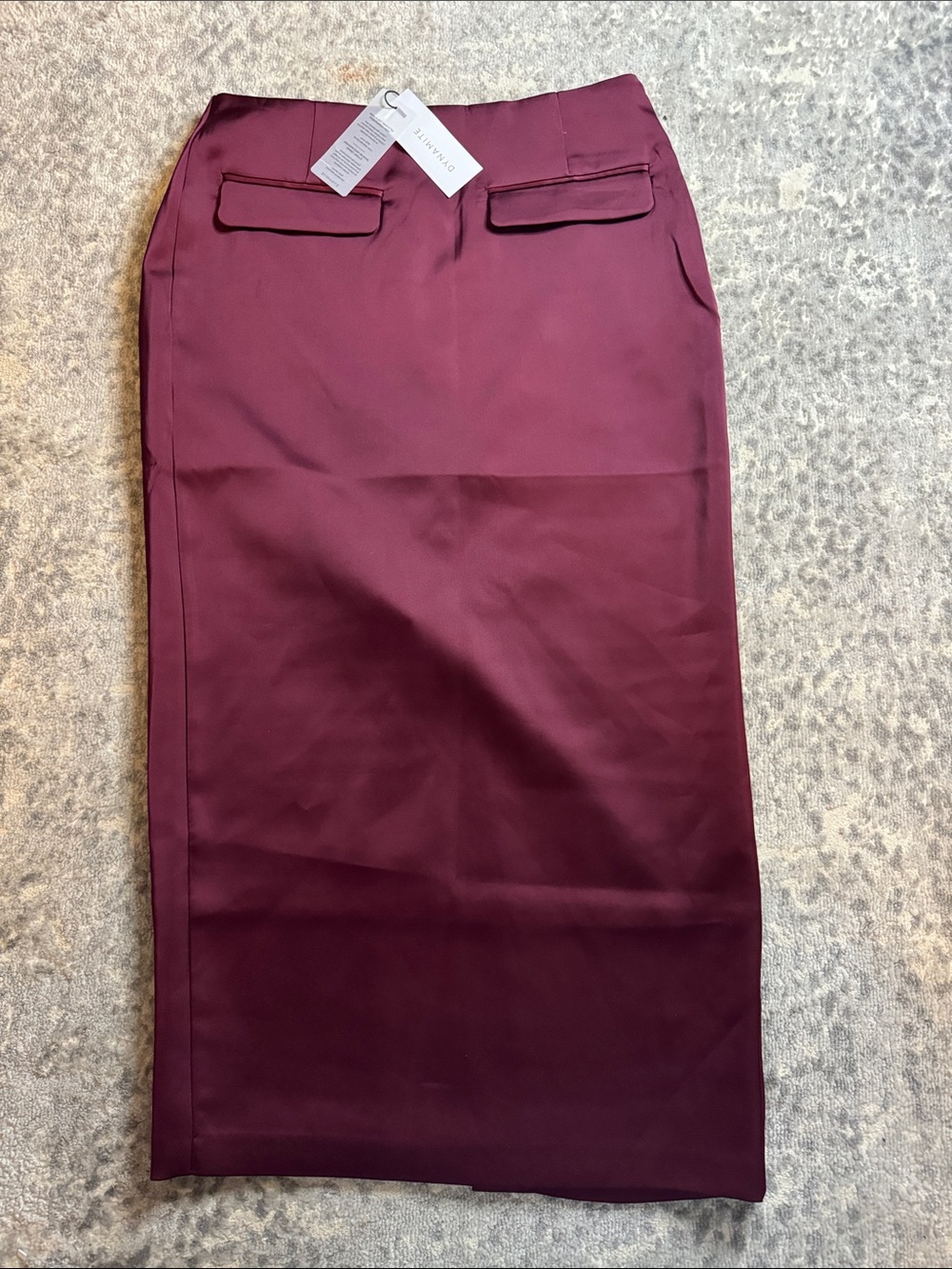 Dynamite Burgundy Midi Pencil Skirt